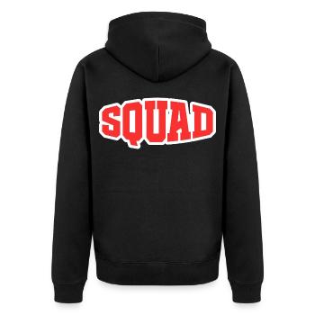 Squad - Unisex Premium Bio Zip Hoodie - Schwarz - Hinten - Nico (187cm)