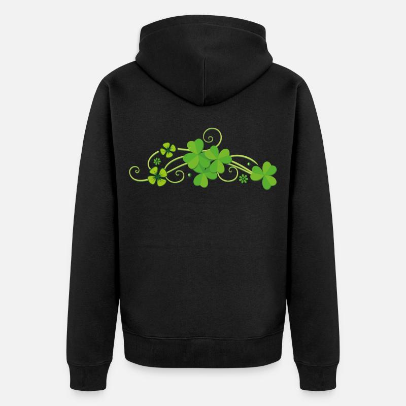 Trèfle chanceux trèfle Saint Patrick St-Sylvestre - Veste à capuche bio Premium Unisexe - noir