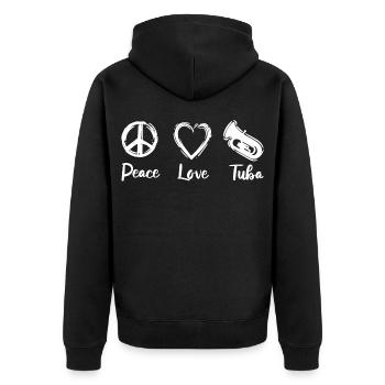 Tuba Paix Amour - Veste à capuche bio Premium Unisexe - noir - Dos - Nico (187cm)