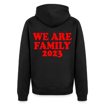 We are family 2023 - Veste à capuche bio Premium Unisexe - noir - Dos - Nico (187cm)