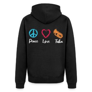 Tuba Paix Amour - Veste à capuche bio Premium Unisexe - noir - Dos - Nico (187cm)