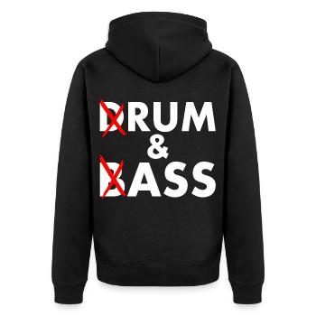 Drum and bass - rum and ass - Veste à capuche bio Premium Unisexe - noir - Dos - Nico (187cm)