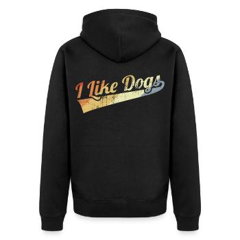 Hundeliebe - Unisex Premium Bio Zip Hoodie - Schwarz - Hinten - Nico (187cm)