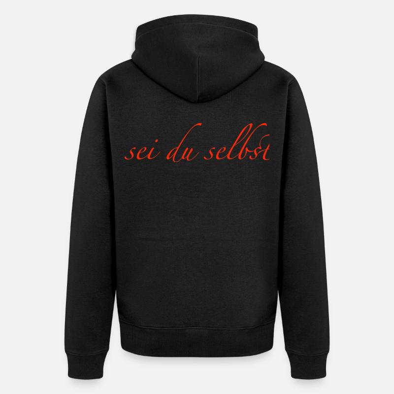 sei du selbst - Unisex Premium Bio Zip Hoodie - Schwarz