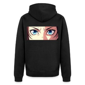 Anime Eyes Blue Iris Manga Fan - Veste à capuche bio Premium Unisexe - noir - Dos - Nico (187cm)