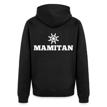 Mamitän Muttertag beste Mama Anker - Unisex Premium Bio Zip Hoodie - Schwarz - Hinten - Nico (187cm)