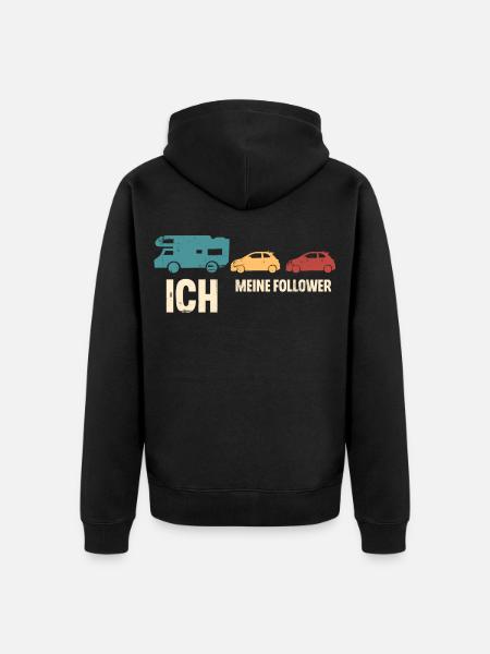 Camping Camper Wohnmobil - Unisex Premium Bio Zip Hoodie - Schwarz
