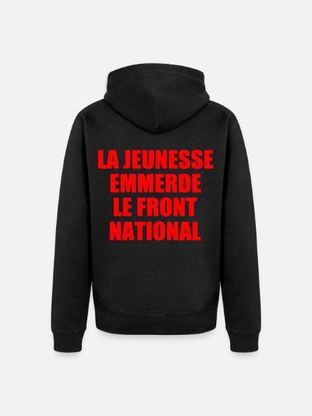 Fuck the National Front - Unisex Premium Organic Zip Hoodie - black