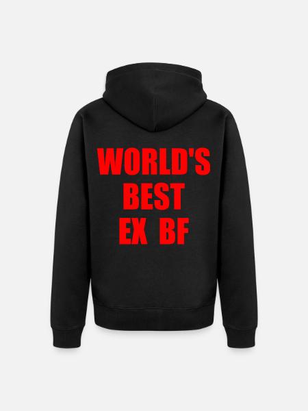 worlds best ex bf - Unisex Premium Organic Zip Hoodie - black