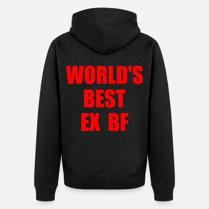 worlds best ex bf - Unisex Premium Bio Zip Hoodie - Schwarz