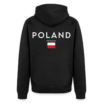 Flag of Poland, Polish pride - Unisex Premium Organic Zip Hoodie - black - Back - Nico (187cm)