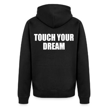 touch your dream - Veste à capuche bio Premium Unisexe - noir - Dos - Nico (187cm)