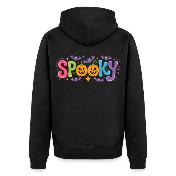 Effrayant Halloween Lettres de couleur - Veste à capuche bio Premium Unisexe - noir - Dos - Nico (187cm)