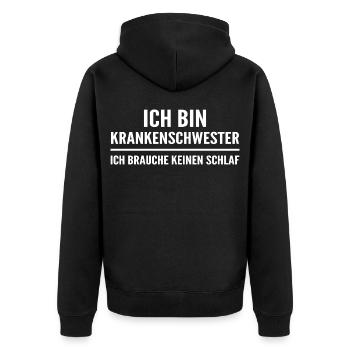 I'm a nurse, I don't need a school - Unisex Premium Organic Zip Hoodie - black - Back - Nico (187cm)