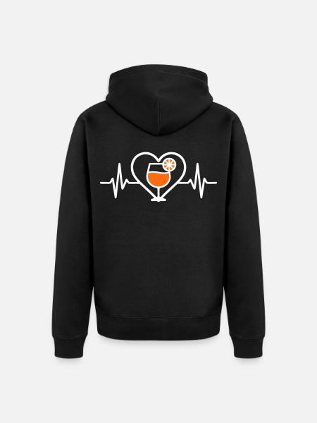 Spritz Heart Cocktail Aperitif - Unisex Premium Organic Zip Hoodie - black