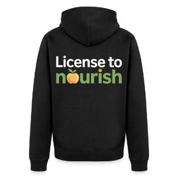 Certified Dietitian Professional Expert Apparel  - Unisex Premium Organic Zip Hoodie - black - Back - Nico (187cm)