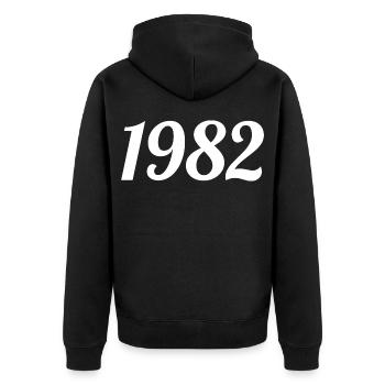 1982 Vintage 1982 Retro Birthday 1982 Gift - Unisex Premium Organic Zip Hoodie - black - Back - Nico (187cm)