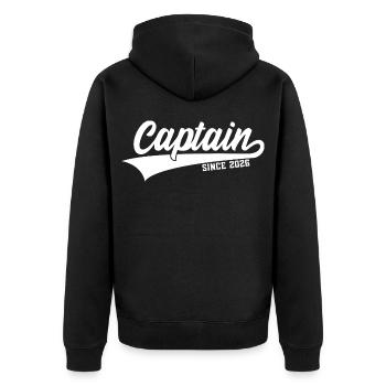 CAPTAIN SINCE 2026 KAPITÄN - Unisex Premium Organic Zip Hoodie - black - Back - Nico (187cm)