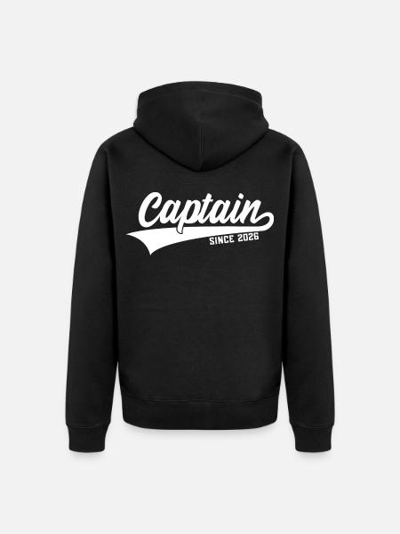CAPTAIN SINCE 2026 KAPITÄN - Unisex Premium Organic Zip Hoodie - black