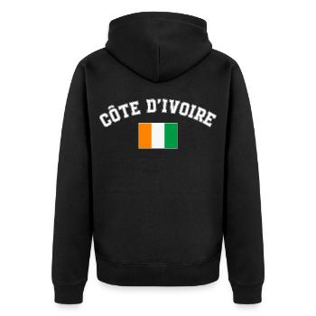 Ivory Coast Pride Cote D'Ivoire Heritage Elephant  - Veste à capuche bio Premium Unisexe - noir - Dos - Nico (187cm)