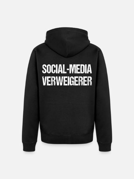 Social Media Verweigerer Digitaldetox Offline - Unisex Premium Bio Zip Hoodie - Schwarz