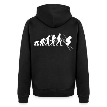 Skier Evolution for downhill skiing - Unisex Premium Organic Zip Hoodie - black - Back - Nico (187cm)