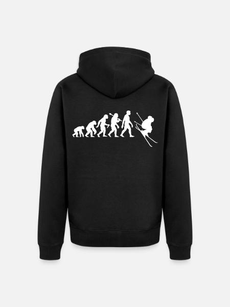 Skier Evolution for downhill skiing - Unisex Premium Organic Zip Hoodie - black
