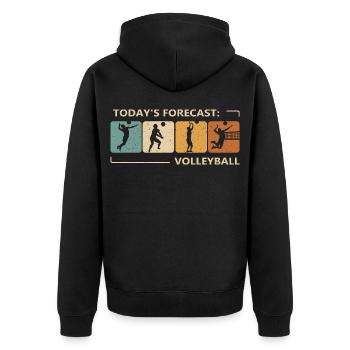 Volleyball Ist Die Heutige Prognose Volleyballer - Unisex Premium Bio Zip Hoodie - Schwarz - Hinten - Nico (187cm)