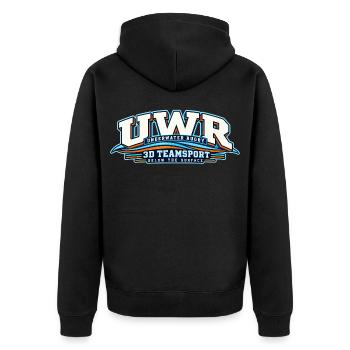 Unterwasser Rugby 3D Teamsport - Unisex Premium Bio Zip Hoodie - Schwarz - Hinten - Nico (187cm)