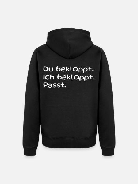 Pärchen Spruch - Unisex Premium Bio Zip Hoodie - Schwarz