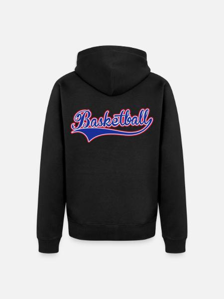 Basketball Swoosh - Veste à capuche bio Premium Unisexe - noir