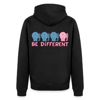 A different elephant - Unisex Premium Organic Zip Hoodie - black - Back - Nico (187cm)