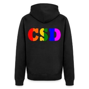 Cdd - Veste à capuche bio Premium Unisexe - noir - Dos - Nico (187cm)