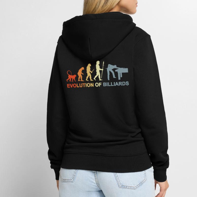 Pool Billiards Evolution Unisex Premium Organic Zip Hoodie