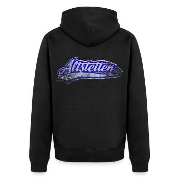 Zürich Neighbourhood League - Unisex Premium Bio Zip Hoodie - Schwarz - Hinten - Nico (187cm)