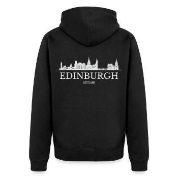Edinburgh Skyline, Edinburgh Scotland - Unisex Premium Organic Zip Hoodie - black - Back - Nico (187cm)