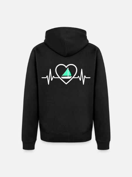 Cœur Voile – Passion Bateau - Unisex Premium Organic Zip Hoodie - black