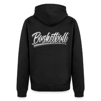 Basketball - Unisex Premium Organic Zip Hoodie - black - Back - Nico (187cm)