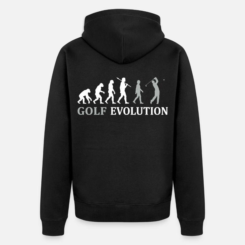 Golf Evolution – Das perfekte Golfer Geschenk - Unisex Premium Bio Zip Hoodie - Schwarz