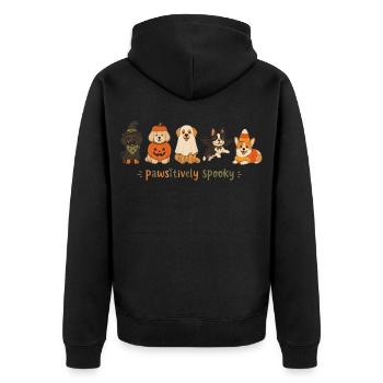 Spooky dogs halloween Shirt for women - Unisex Premium Organic Zip Hoodie - black - Back - Nico (187cm)