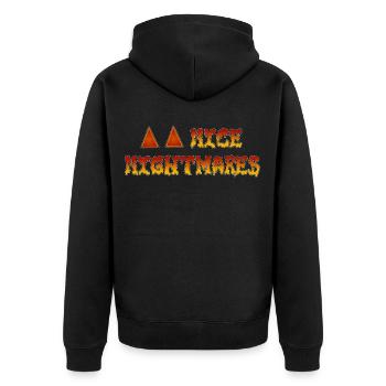 Nice Nightmares Halloween Eyes - Unisex Premium Bio Zip Hoodie - Schwarz - Hinten - Nico (187cm)