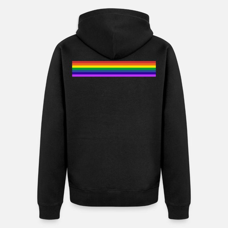 drapeau arc en ciel - Veste à capuche bio Premium Unisexe - noir