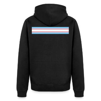 Transgender Pride Flag - Unisex Premium Bio Zip Hoodie - Schwarz - Hinten - Nico (187cm)