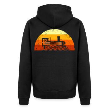 Railway model railway train driver Railway operator - Unisex Premium Organic Zip Hoodie - black - Back - Nico (187cm)
