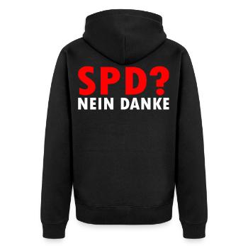Spd - Unisex Premium Bio Zip Hoodie - Schwarz - Hinten - Nico (187cm)