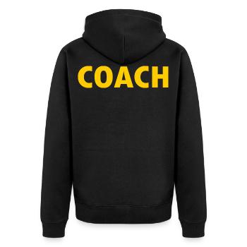 Coach - Unisex Premium Organic Zip Hoodie - black - Back - Nico (187cm)