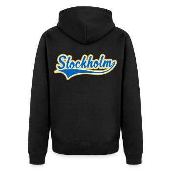 Stockholm Swoosh - Veste à capuche bio Premium Unisexe - noir - Dos - Nico (187cm)