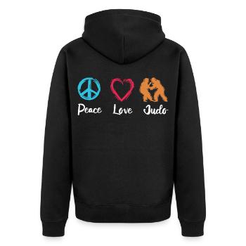 Paix Amour Judo - Veste à capuche bio Premium Unisexe - noir - Dos - Nico (187cm)