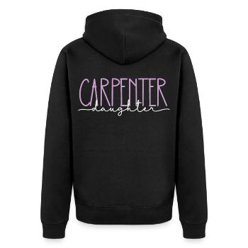 Tischler stolze Tochter süßes Geschenk - Unisex Premium Bio Zip Hoodie - Schwarz - Hinten - Nico (187cm)