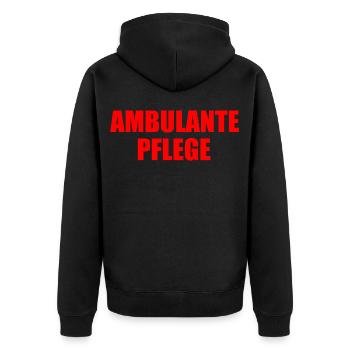 Outpatient care - Unisex Premium Organic Zip Hoodie - black - Back - Nico (187cm)